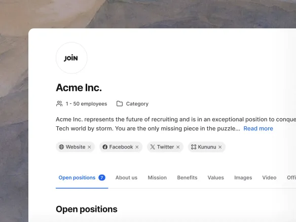 TalentGleam careers page builder with branded job listings