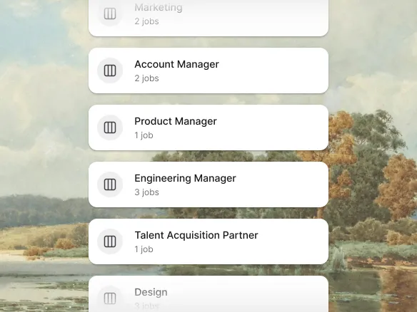 Pipeline template editor in TalentGleam showing different stage configurations for engineering, sales and retail role families