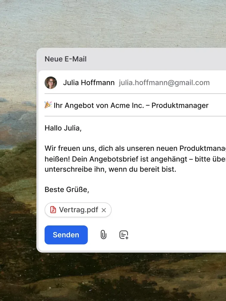 Mit allen Kandidat:innen sprechen. Aus einem Posteingang.
