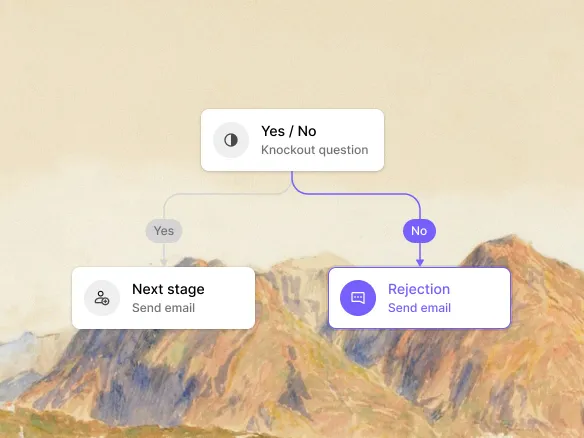 Conditional-branching workflow in TalentGleam routing candidates by score and location