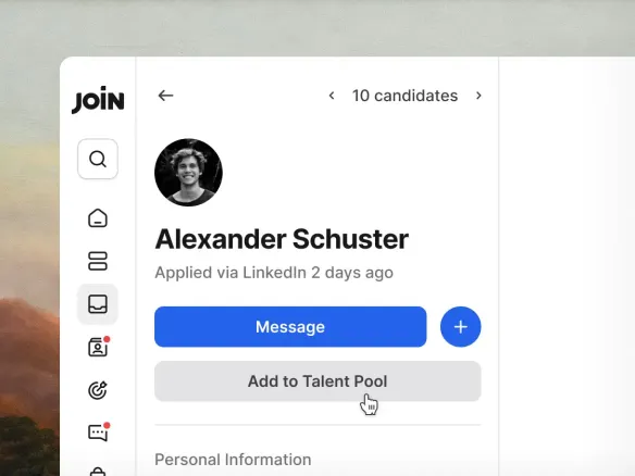 Re-engagement campaign in TalentGleam targeting a segmented group of past candidates with personalised messaging